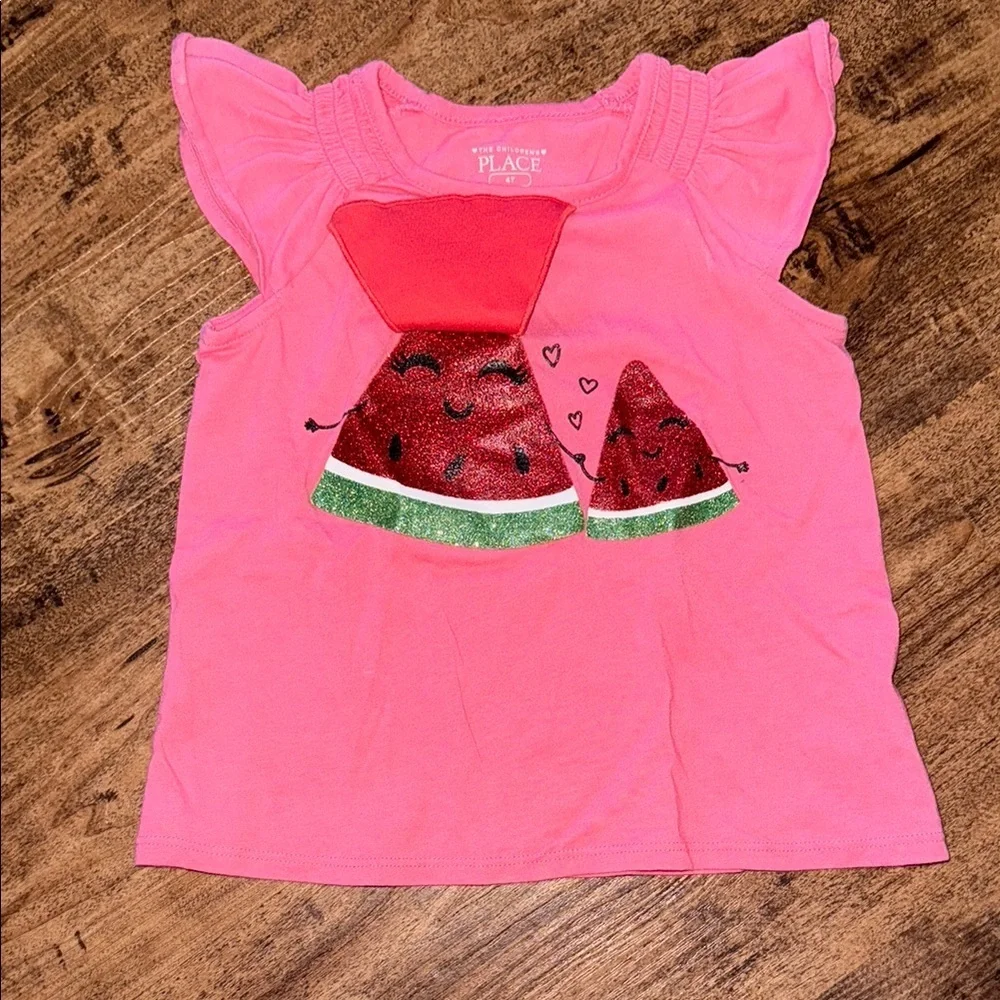 The Children's Place Pink and Red Watermelon Graphic Tee
